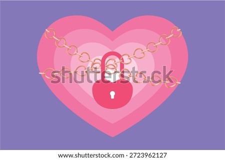 Illustration of a heart-shaped chain and key attached to it - an image of secrecy and bondage