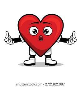 Abbildung eines herzförmigen Charakters mit einem Ausdruck. Geeignet für die Verwendung als Element in Designs mit Themen von Paaren, Valentinstag und andere.