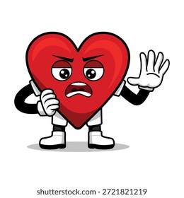 Ilustración de un personaje en forma de corazón con una expresión. Adecuado para su uso como elemento en diseños con temas de parejas, día de San Valentín, y otros.