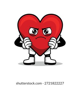 Ilustración de un personaje en forma de corazón con una expresión. Adecuado para su uso como elemento en diseños con temas de parejas, día de San Valentín, y otros.