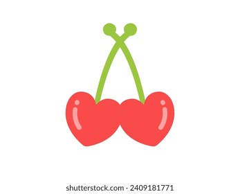 Illustration of a heart-shaped cherry icon.