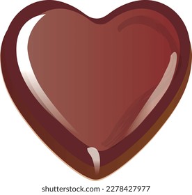 Illustration of heart-shaped Valentine chocolate