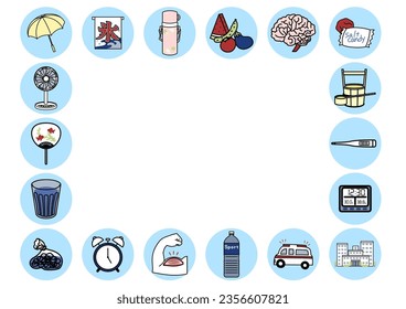 Illustration of heat strokeIcon frame