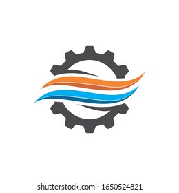 Illustration Of Heating And Cooling Logo Design Template 