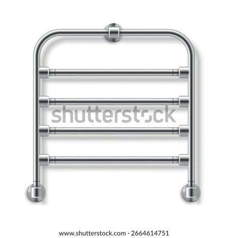 Illustration of a heating radiator, the design of which provides effective drying of wet laundry, ideal for modern interiors of bathrooms and kitchens.