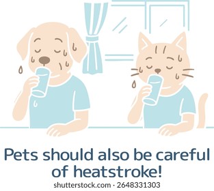 Illustration of heatstroke for pets too (no main lines)