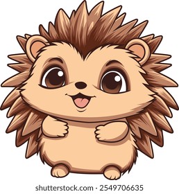 Ilustração Hedgehog Cartoon 2d para adesivo