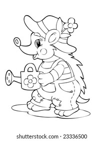 Illustration of the hedgehog worker