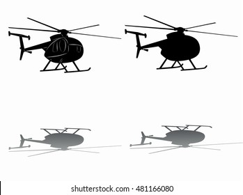 illustration of helicopter. black and white drawing, white background