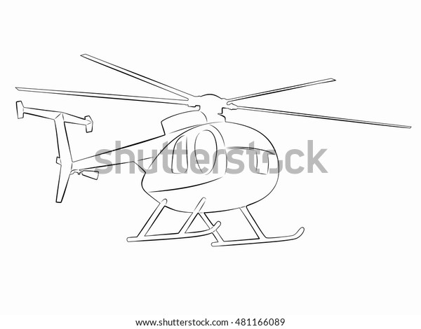 Illustration D Helicoptere Dessin Noir Et Blanc Image Vectorielle De Stock Libre De Droits