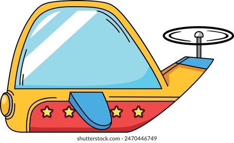 illustration of helicopter character outline white on background vector