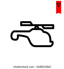 ilustración del icono plano del helicóptero