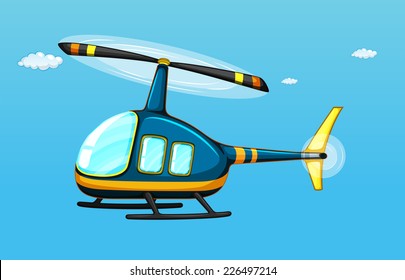 illustration of a helicopter flying in the sky