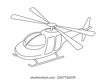 Illustration of helicopter. Icon of transportation. Business or industrial image.