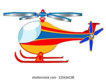 Illustration of the helicopter on white background is insulated