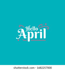 Illustration Hello April Vector Design