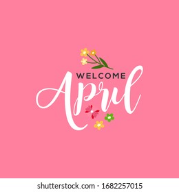 Illustration Hello April Vector Design