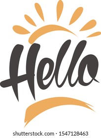 illustration of hello icon, sticker,tshirt print, vector illustration,