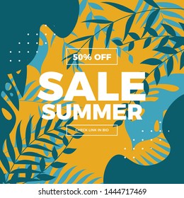 Illustration hello summer with background abstrack