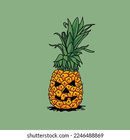 Illustration Helloween pineapple for t-shirt