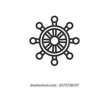 Illustration of a helm icon (line drawing).