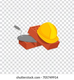 illustration of Helmet Bricks and Trowel icon