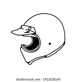 Illustration of a helmet to drive in a line art style