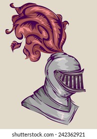 Illustration of the Helmet of a Medieval Knight