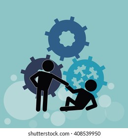 Illustration of help and support, editable vector