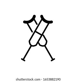 Illustration help walk tools crutch under arm icon vector