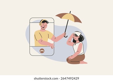 Ilustração de Ajudar a Apoiar a Depressão