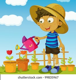Illustration of helping at home concept