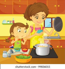 Illustration of helping at home concept