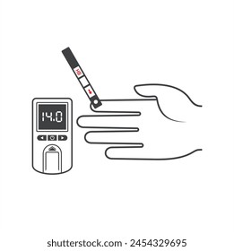 illustration of hemoglobin meter, vector art.