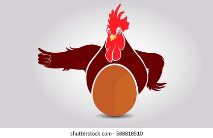 Illustration of a hen and eggs.