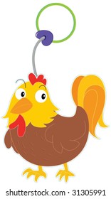 illustration of hen on white