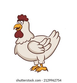 Illustration of a hen on a white background