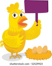 Illustration of a hen on a white background
