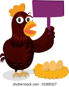 Illustration of A Hen on white background
