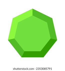 Illustration of a heptagon in minimalistic style. Minimalistic polygon type in minimalistic volumetric style.