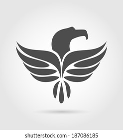 Illustration heraldic eagle symbol isolated on white background - vector