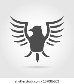 Illustration heraldic eagle symbol isolated on white background - vector