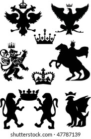 illustration with heraldic symbol isolated on white background