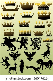 illustration with heraldic symbol on light background