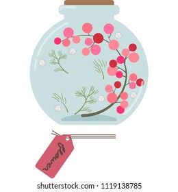 Illustration of a Herbarium (round, pink)