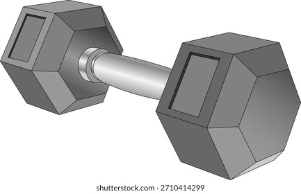 Ilustración de pesas hexagonales vista lateral. 