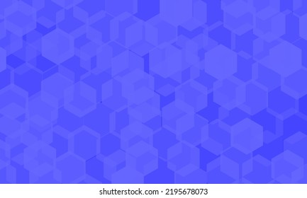 Illustration hexagon geometry shape blue tone on rectangle background