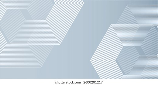 Illustration hexagon lines on gray background. Geometric stripe line art design modern simple