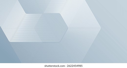 Illustration hexagon lines on gray background. Geometric stripe line abstract
