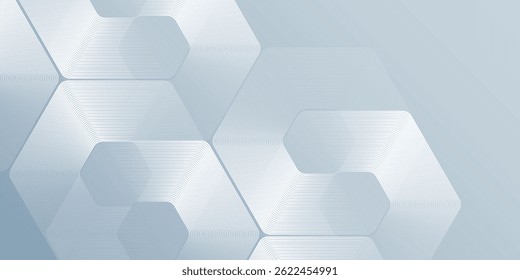 Illustration hexagon lines on gray background. Geometric stripe line abstract modern design